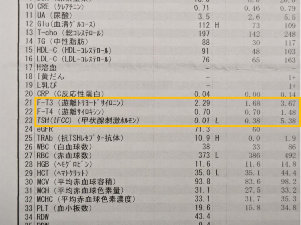 甲状腺検査値４